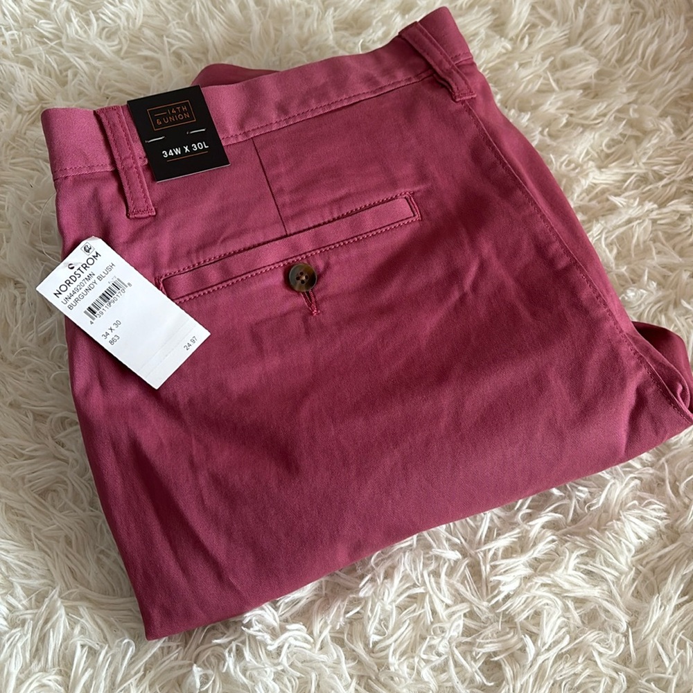 Nordstrom pants burgundy blush 34×30